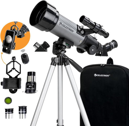 Travel Scope 70mm DX Refractor Telescope Kit with Backpack | Ideal Telescope Kit for Beginners & Travel, Day-to-Night