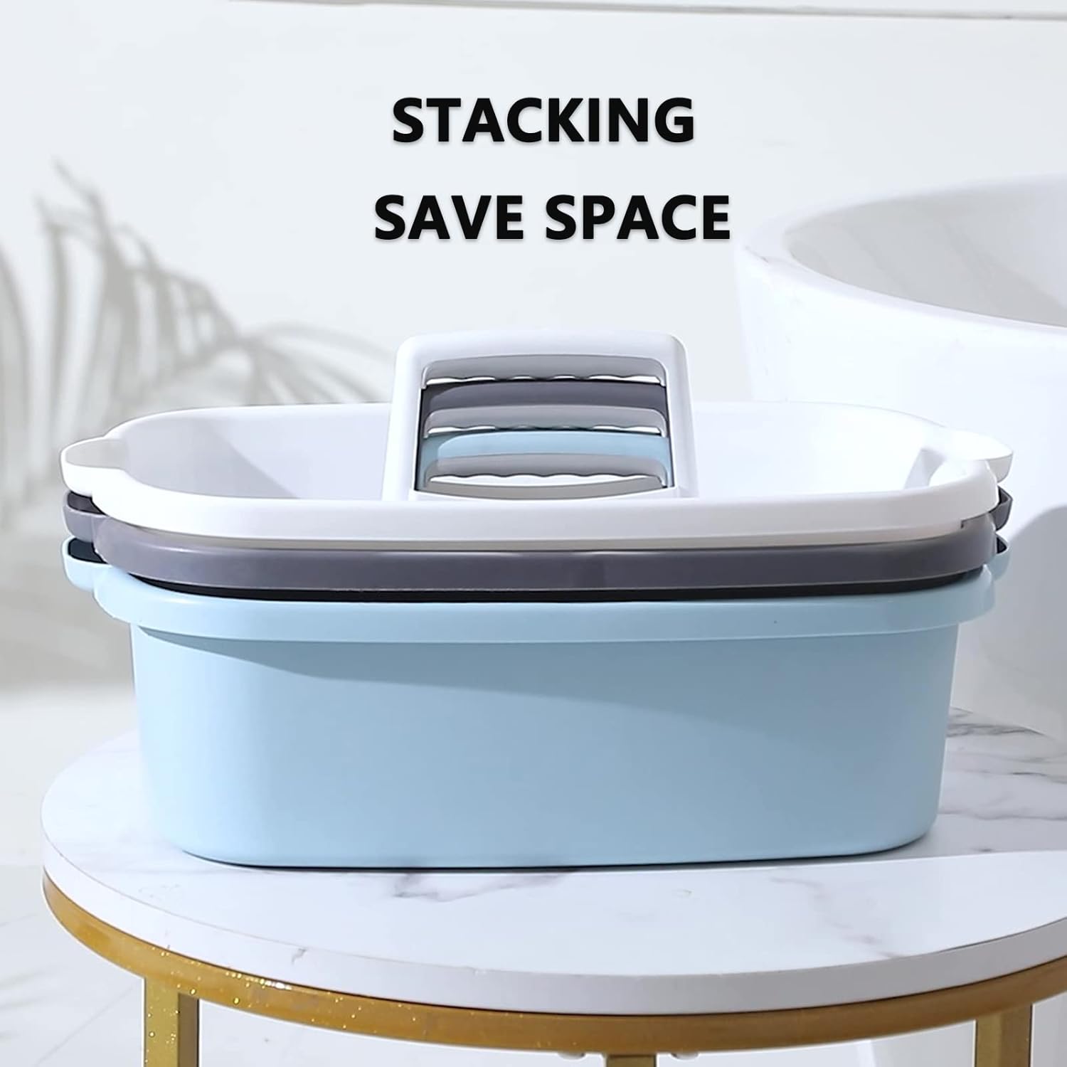 Large Cleaning Supplies Caddy Portable Shower Basket Supply Organizer with Handle Plastic Bucket Tool Storage for