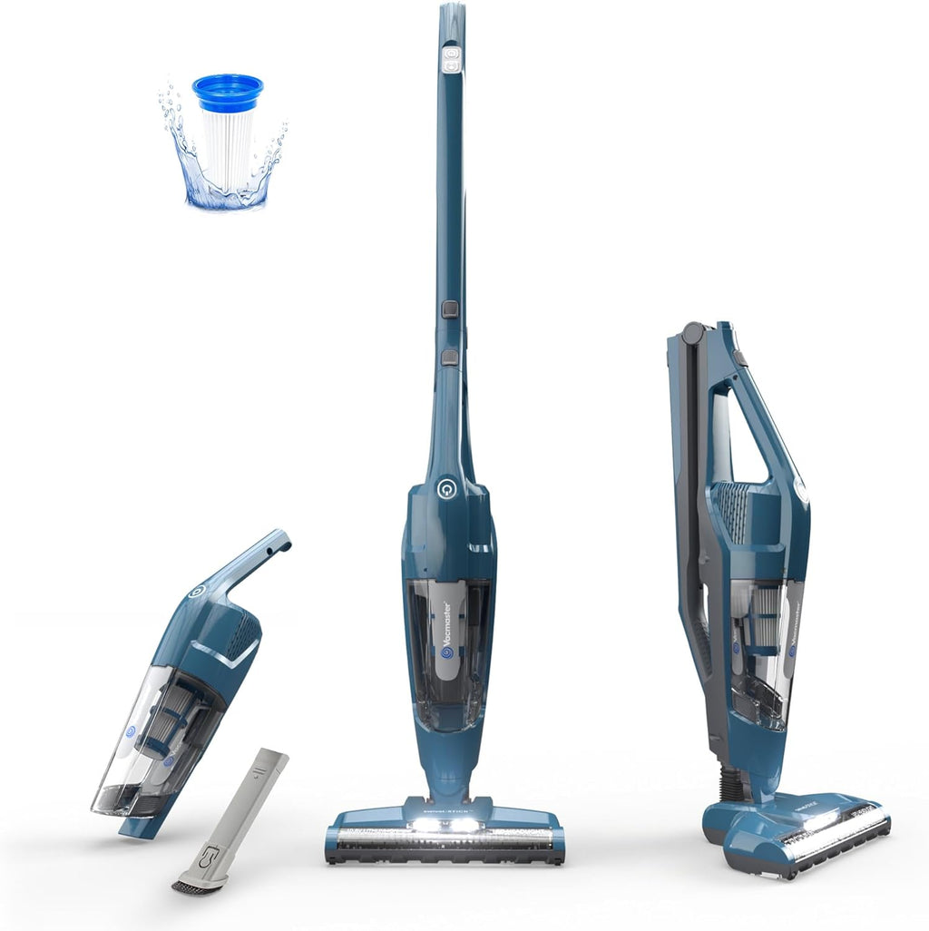 Portable 10.8V 2-in-1 Cordless Stick Vacuum Cleaner | Lightweight, 2-Speed Power Control, LED Headlight, for Hardwood