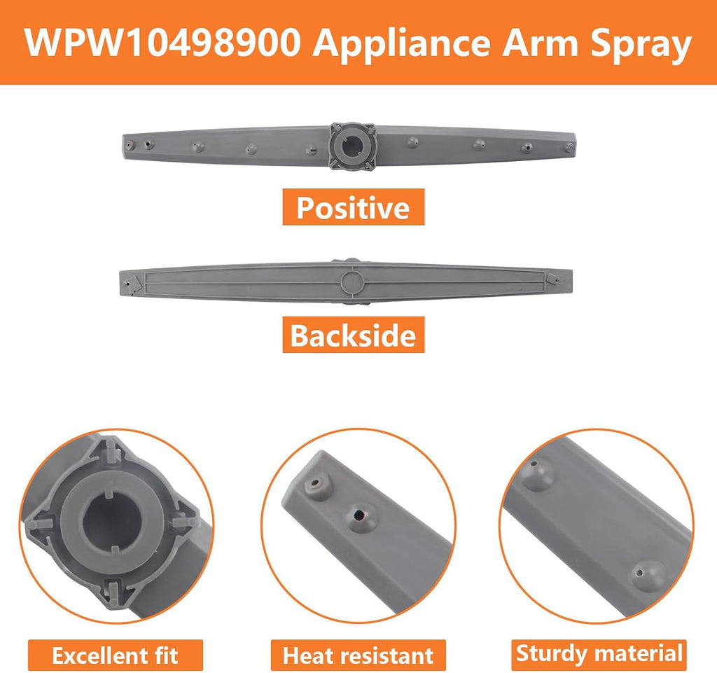 WPW10498900 Dishwasher Middle Spray Arm Replacement for Whirlpool Maytag