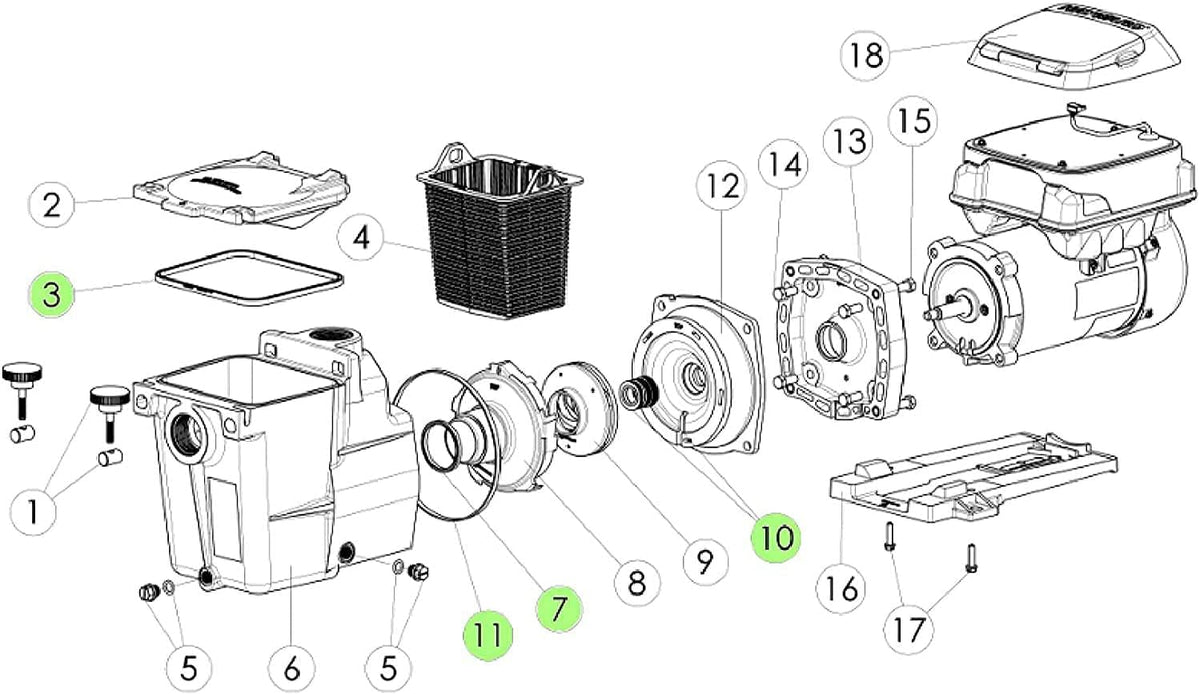 SP2600 Replacement Hayward Super Pump Seal Kit for Hayward SP2607X10 Gasket