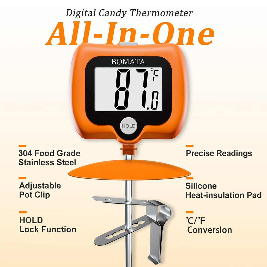 Digital Candy Thermometer with Pot Clip, Deep Fry Oil Thermometer