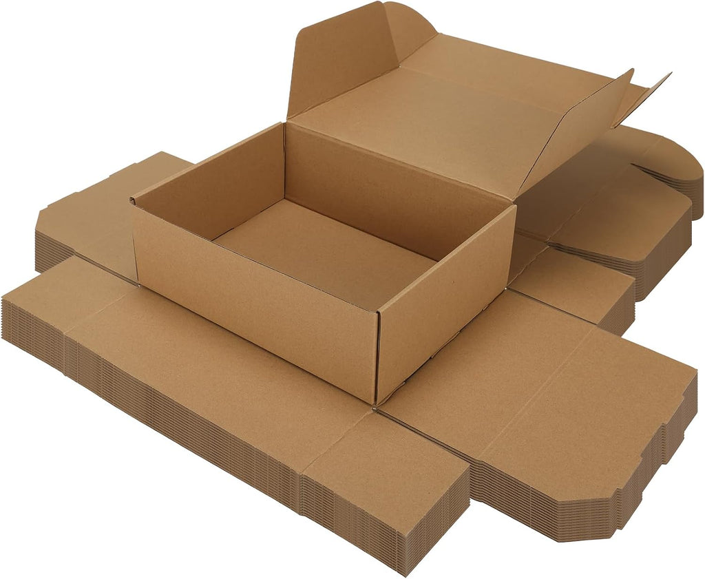 12x9x4 inch Cardboard Shipping Boxes, Set of 15 Gift Boxes, Brown