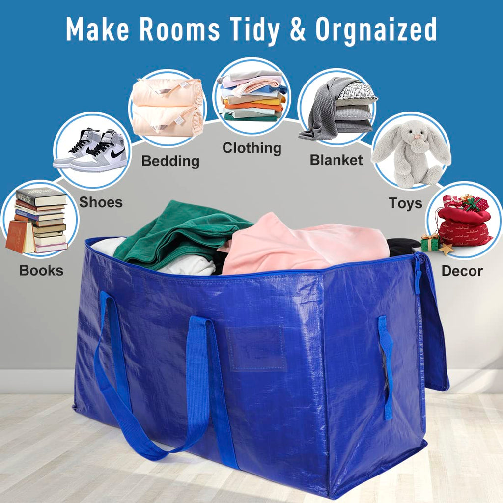Moving Bags Heavy Duty Extra Large Cube Storage Tote for Space Saving, Traveling Organizer, with Zippers & Strong