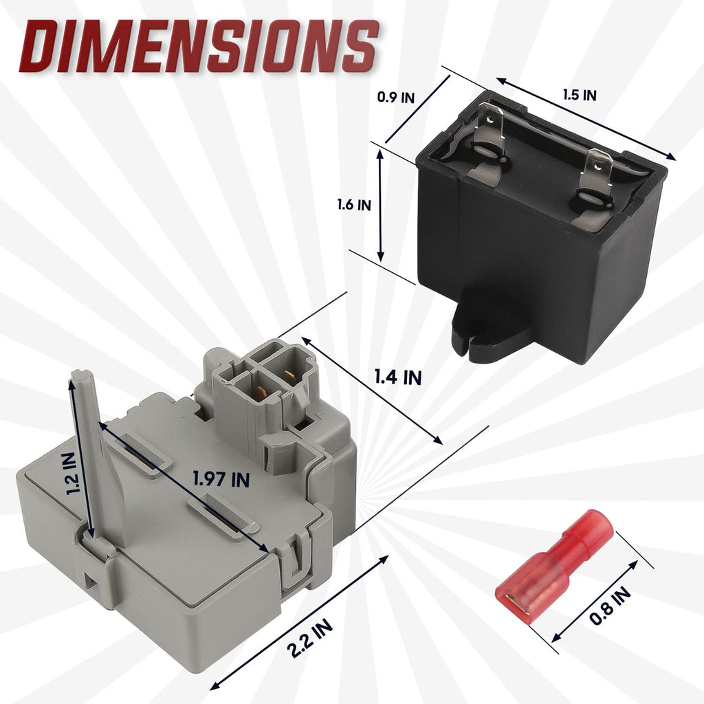 2319792 W10197428 W10189190 TSD2 Overload and Start Relay & Compressor Run Capacitor by Seentech - Compatible with