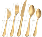 Satin Finish 40-Piece Stainless Steel Flatware Set, Matte Gold Silverware, Dishwasher Safe