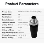 10Pcs M12 8Pin Male Industrial Aviation Connector (A-Code) Waterproof, Sensor Plug Field-Assemblable 12mm Circular Socket Panels Adapter IP67