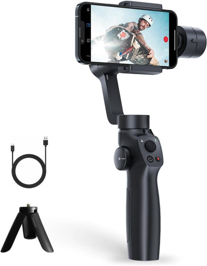 Gimbal Stabilizer for iPhone, Phone Gimbal w/Focus Wheel Face Tracking for 16 15 Pro Max Android 3-Axis Phone