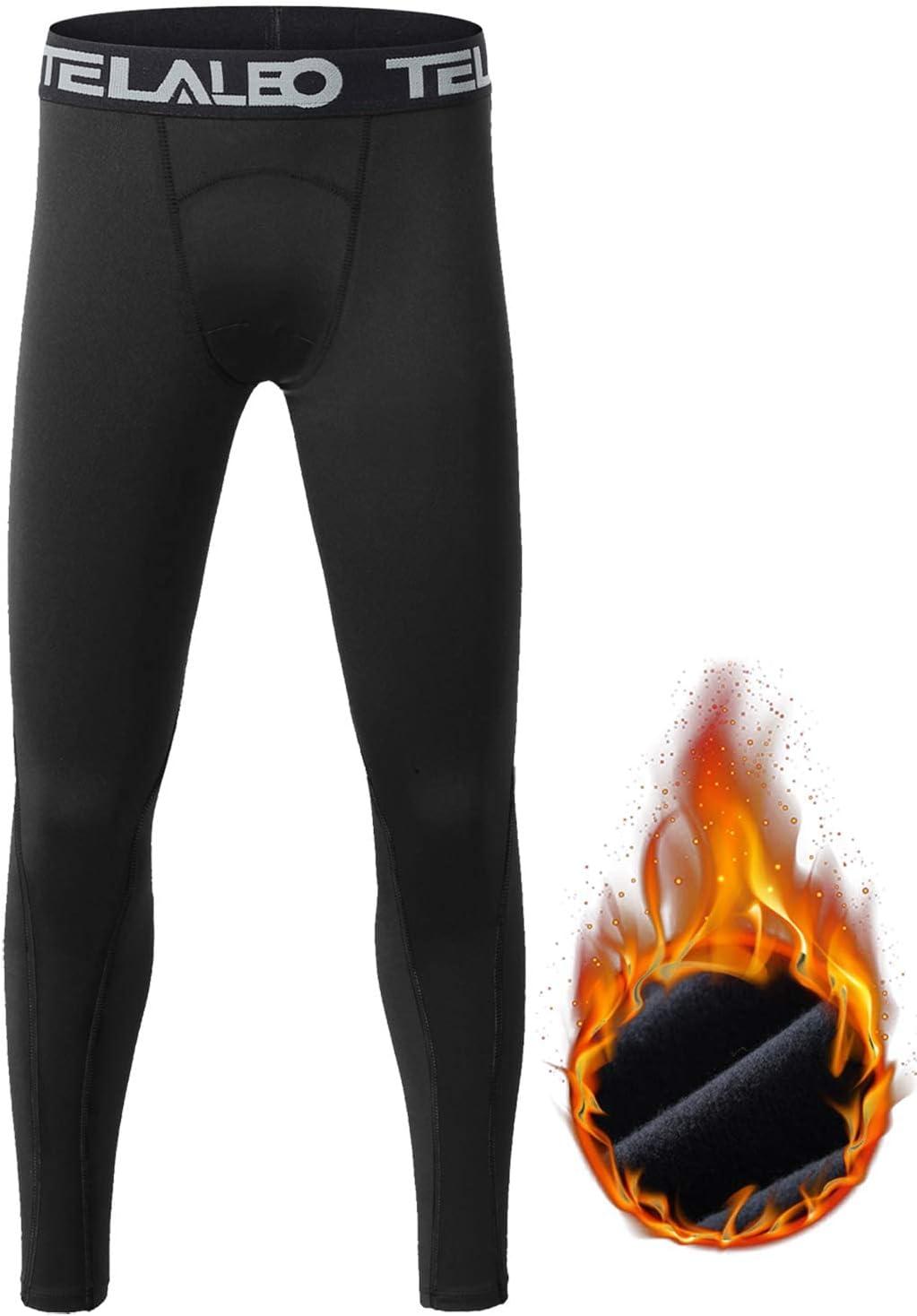 Boys Thermal Set Fleece Lined Youth Compression Shirt Pants | Fleece lined thermal underwear for kids; youth athletic