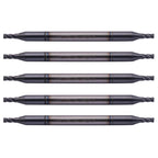 5Pcs 1/16" 4 Flute Solid Carbide Square End Mill, Double End, AlTiN Coated