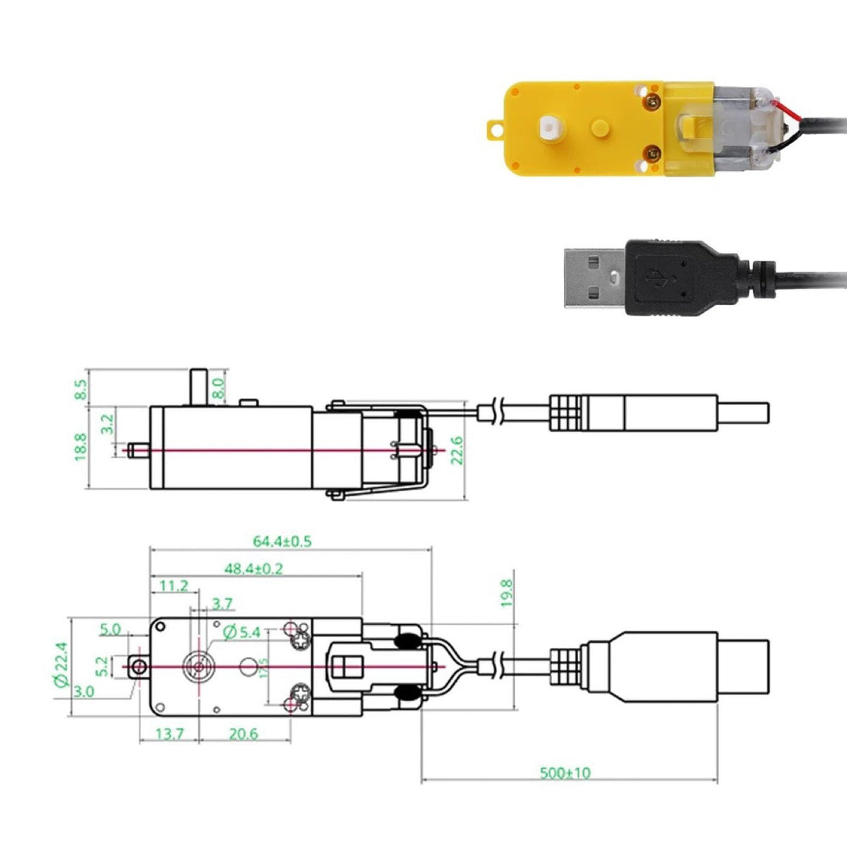 Single Shaft Gear Motor 1:220 Brushless Electric Replacement for Automation Project Printer Low Speed for Automation Project