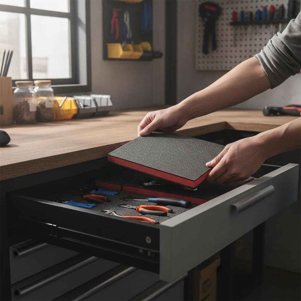 2pcs Cuttable Tool Box Foam Inserts Polyurethane Foam Sheet Firm Foams Cut for Tool Box Organisation Flight Cases and