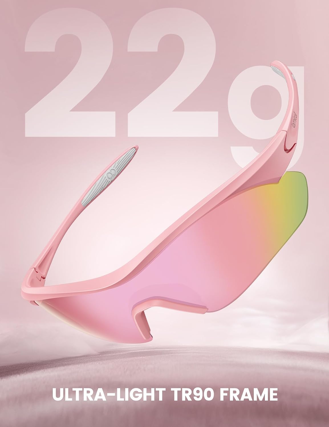 22g Polarized Sports Sunglasses - Lightweight UV400 Protection Men Women Sun Glasses for Running Baseball