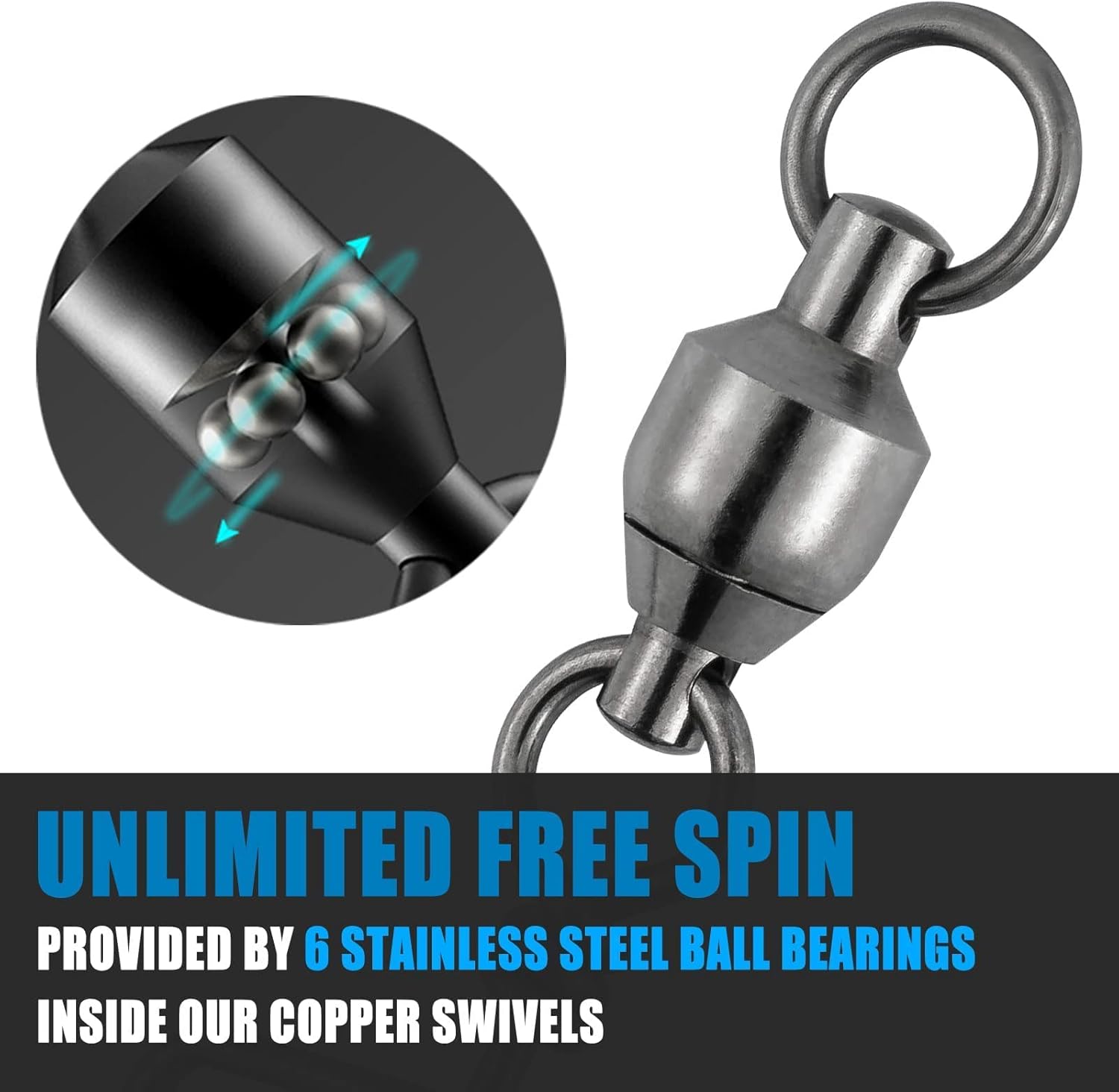 Fishing Snap Swivels Ball Bearing Swivels Fishing Tackle Saltwater & Freshwater Coast-Lock Lure Snap Clips Terminal