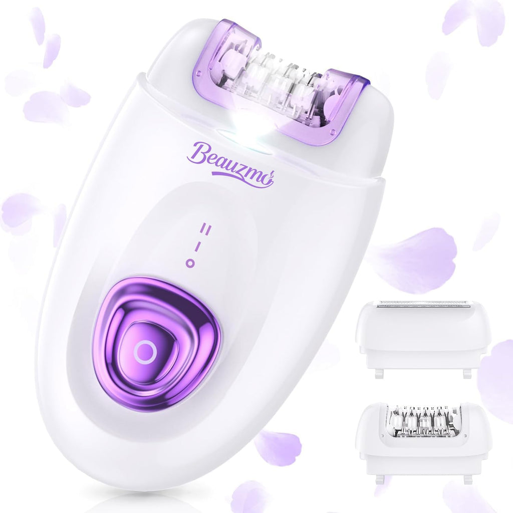 Smooth Glide Epilator for Women, Gentle Rechargeable Facial Hair Removal Device, 2-Speed 36 Tweezers with LED Light