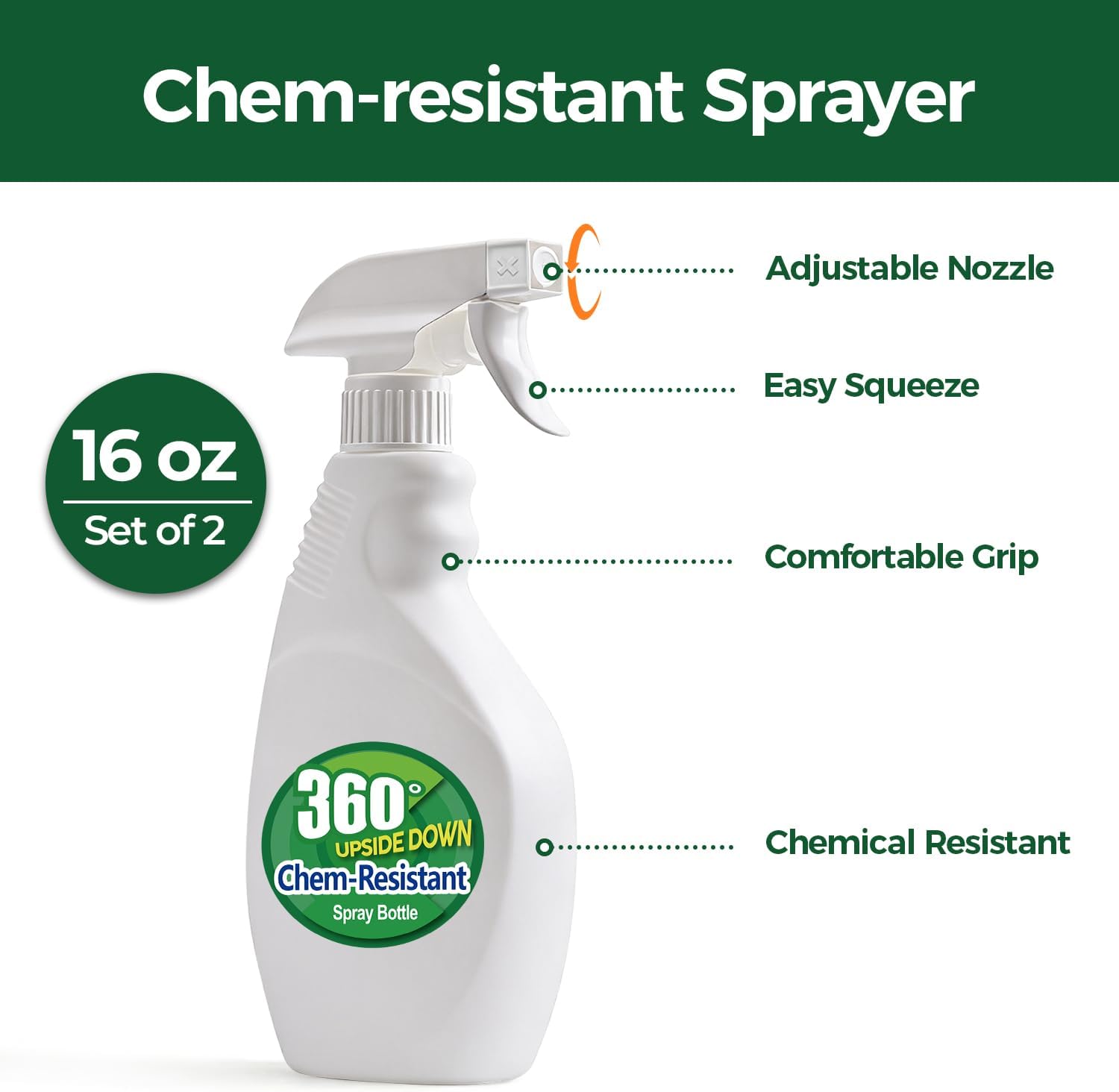 Spray Bottles for Cleaning, 16 OZ Empty Spray Bottles Heavy Duty, Plastic Spray Bottles for Cleaning Solutions
