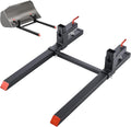 Pallet Forks, 2000 lbs Clamp on Pallet Forks, 43-Inch Total Length Heavy-Duty Tractor Fork with Adjustable Stabilizer