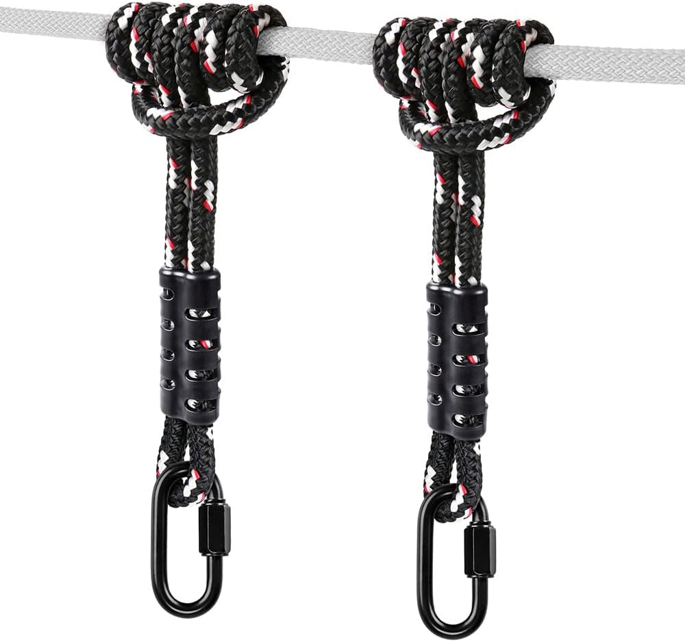 Poseidon Series Sewn Prusik Loops Ropes, Safety, 19", Diameter 2/5", 2 Pack, Black