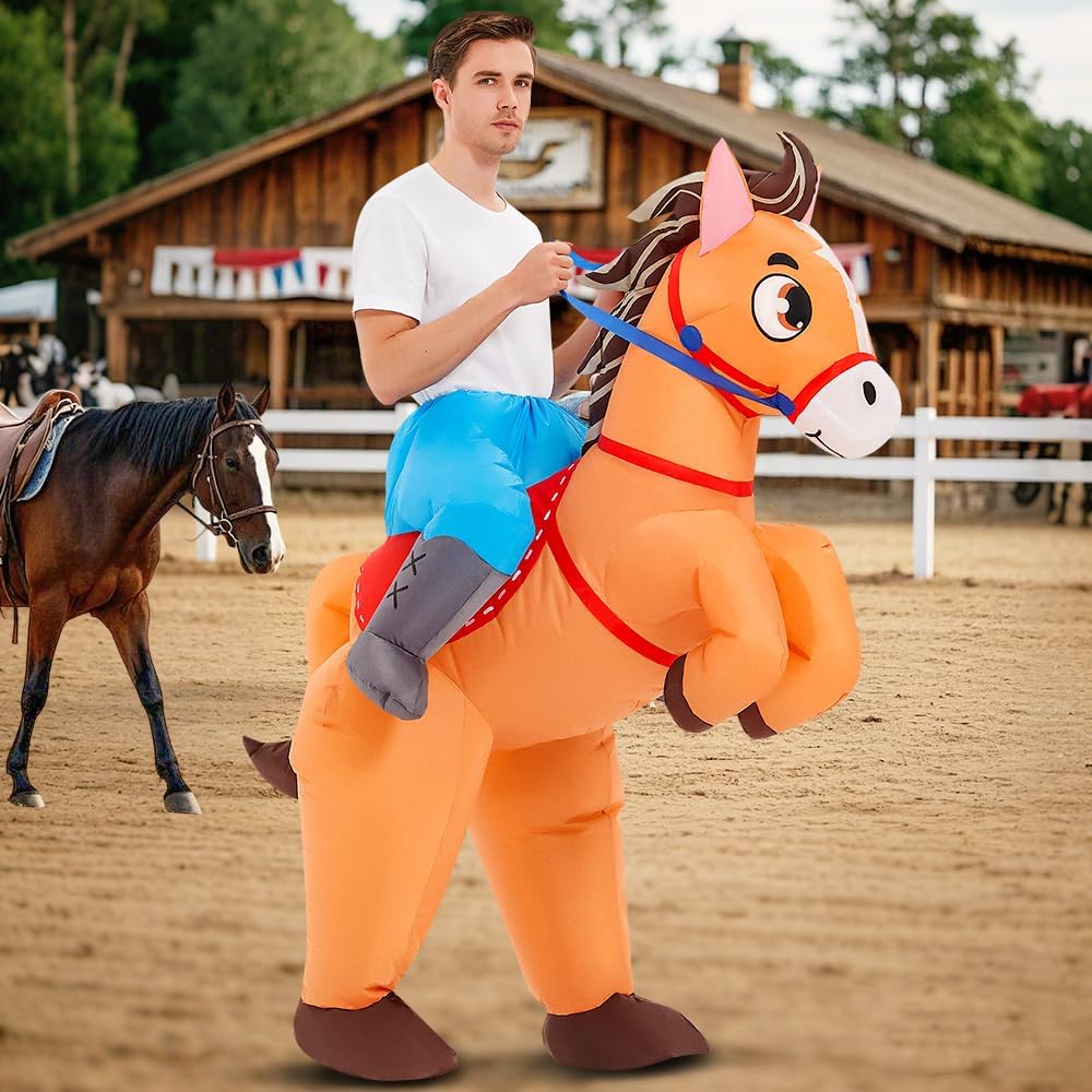 Inflatable Horse Costume Halloween Blow up Costumes for Adult Men Women