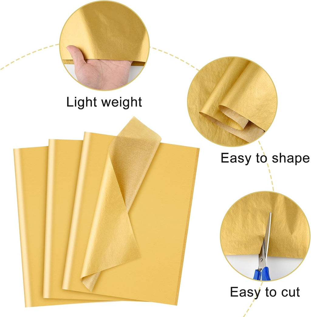 120 Sheets Gold Tissue Paper Gift Wrapping Paper Bulk