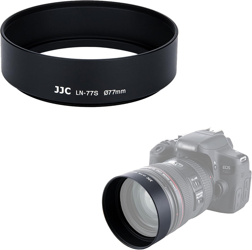 77mm Screw-in Mount Aluminum Metal Lens Hood for DSLR Mirrorless Lens