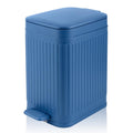 Small Bathroom Trash Can with Lid, 1.9 Gallon Slim Soft Close Step, Navy