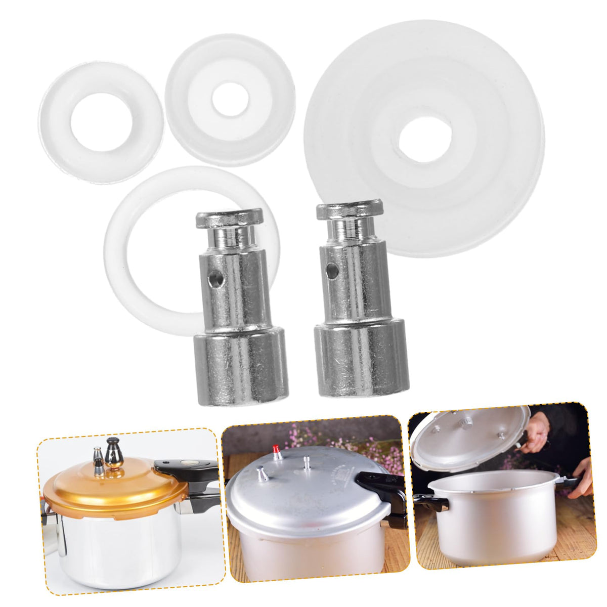 Universal Pressure Cooker Float Valve Replacement with Rubber Seal