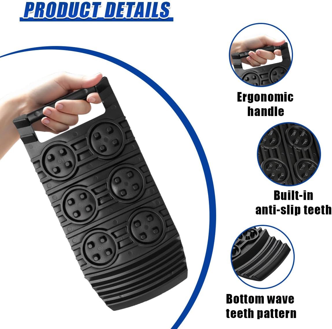 Off-Road Traction Board, Portable Car Wheel Anti-Skid Pad for Ice & Mud & Snow & Sand, Multi-Function Recovery Board