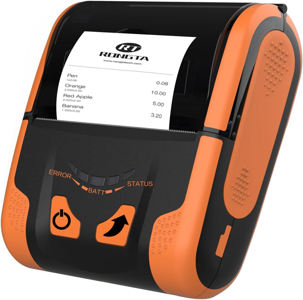 Portable 80mm POS Printer, Mobile Thermal Receipts Printer, USB&Bluetooth Connection, Compatible with Android Phone