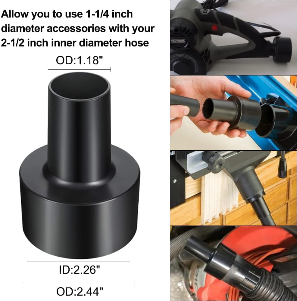 GIB 10Pcs Universal Vacuum Attachments for Shop Vac Accessories w/Adapters | 2 1/2" to 1 1/4" and 1 7/8" to 1" Vacuum