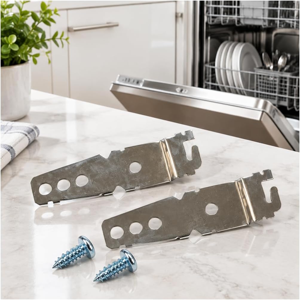 2Pcs Dishwasher Bracket for KitchenAid KUDS01FLSS0 2005-2010,Metal Mount