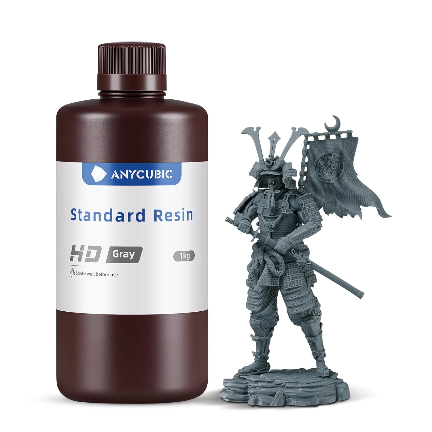Wash and Cure 3 Station and Upgraded 8K 3D Printer Resin (HD Grey, 1KG)