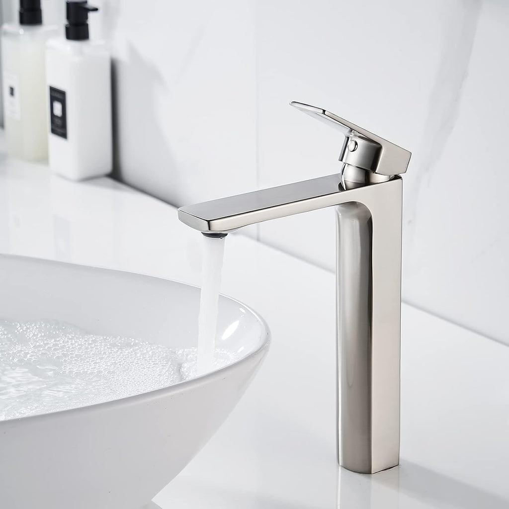 Vessel Sink Facuet Brushed Nickel Single Handle Tall Bathroom Sink Faucet Vanity Bathroom Faucet, Rv Lavatory Vanity