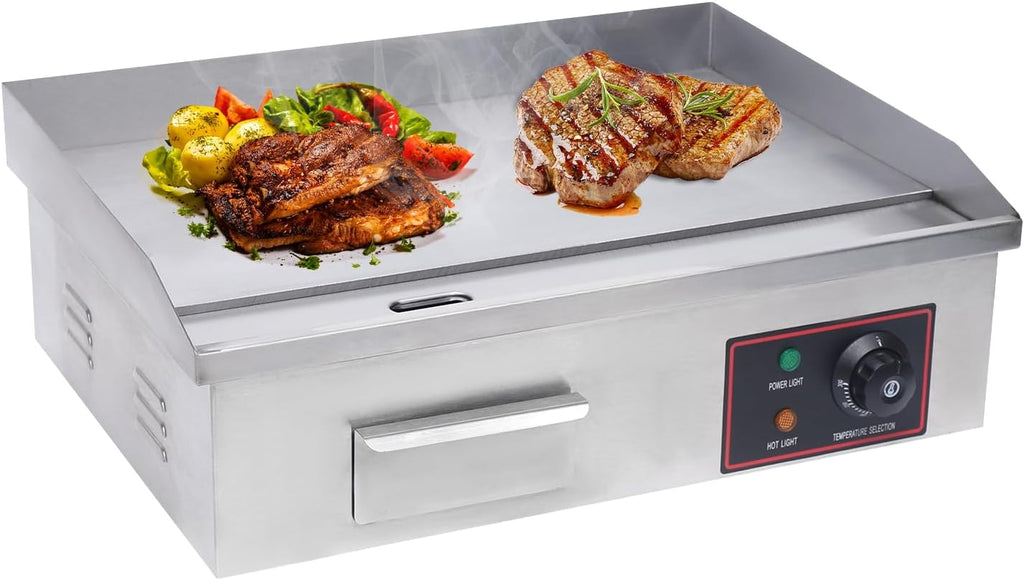 3000W Commercial Electric Teppanyaki Grill Countertop Flat Top Griddle