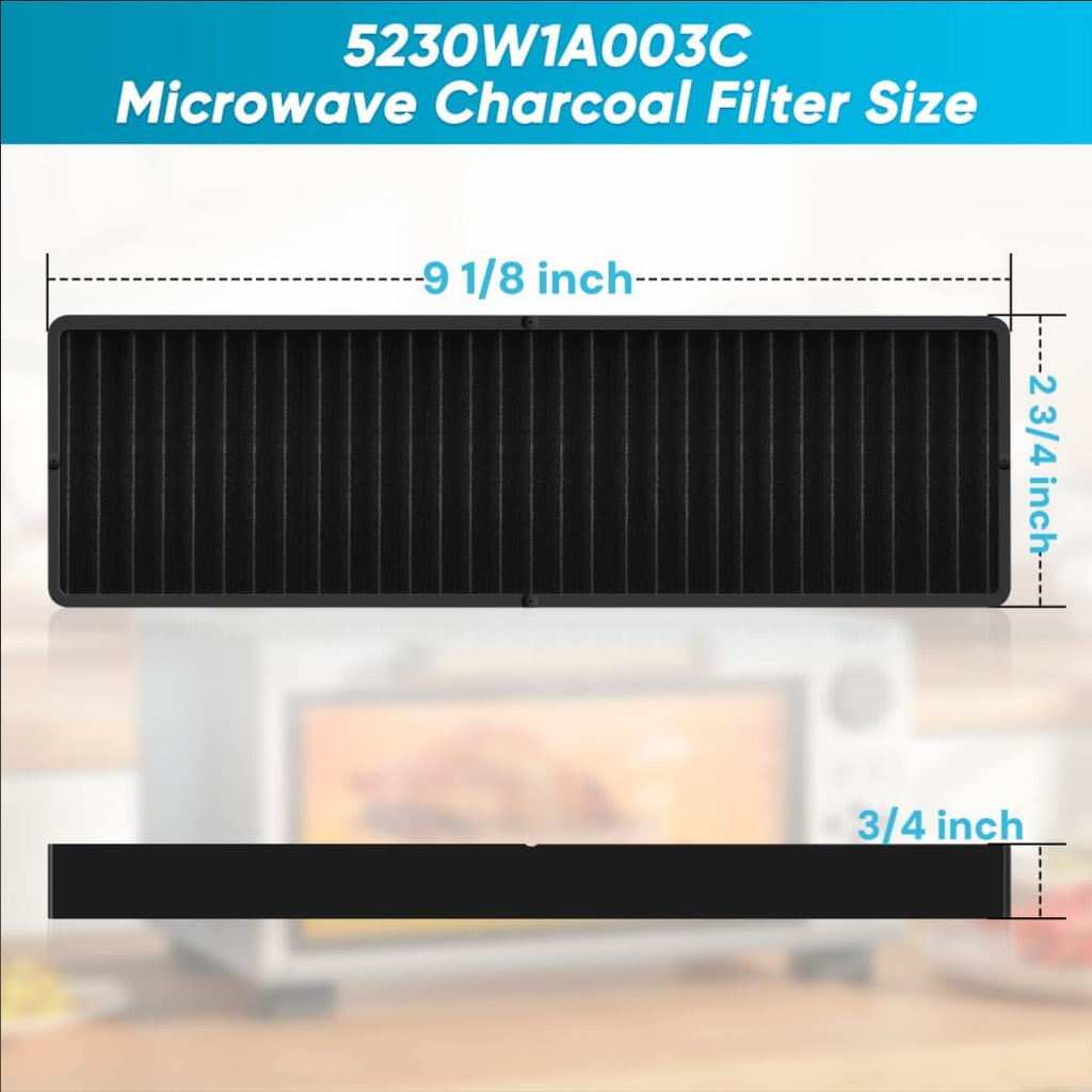 5230W1A003C Microwave Charcoal Filter Replacement for Bosch GE LG,Microwave Charcoal Air Filter Replacement 492599 JX81D WB02X10943 5230W2A003A 5230W1A003C LG LMV1825SBQ LMV1825SB (Pack of 2)