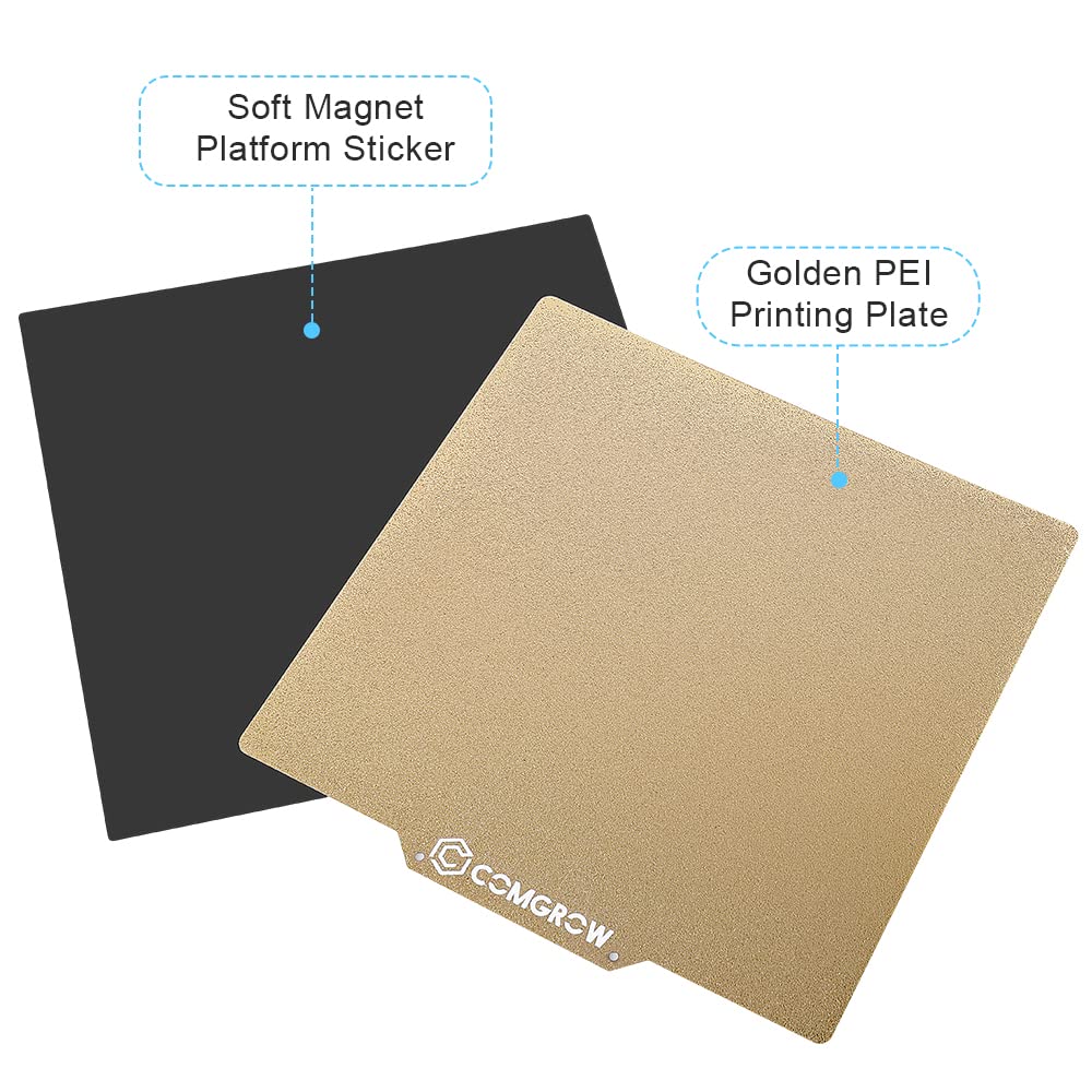 PEI Sheet 235x235mm for Ender 3 Series 3D Printers | Magnetic flexible heated bed with adhesive for Neptune, Kobra