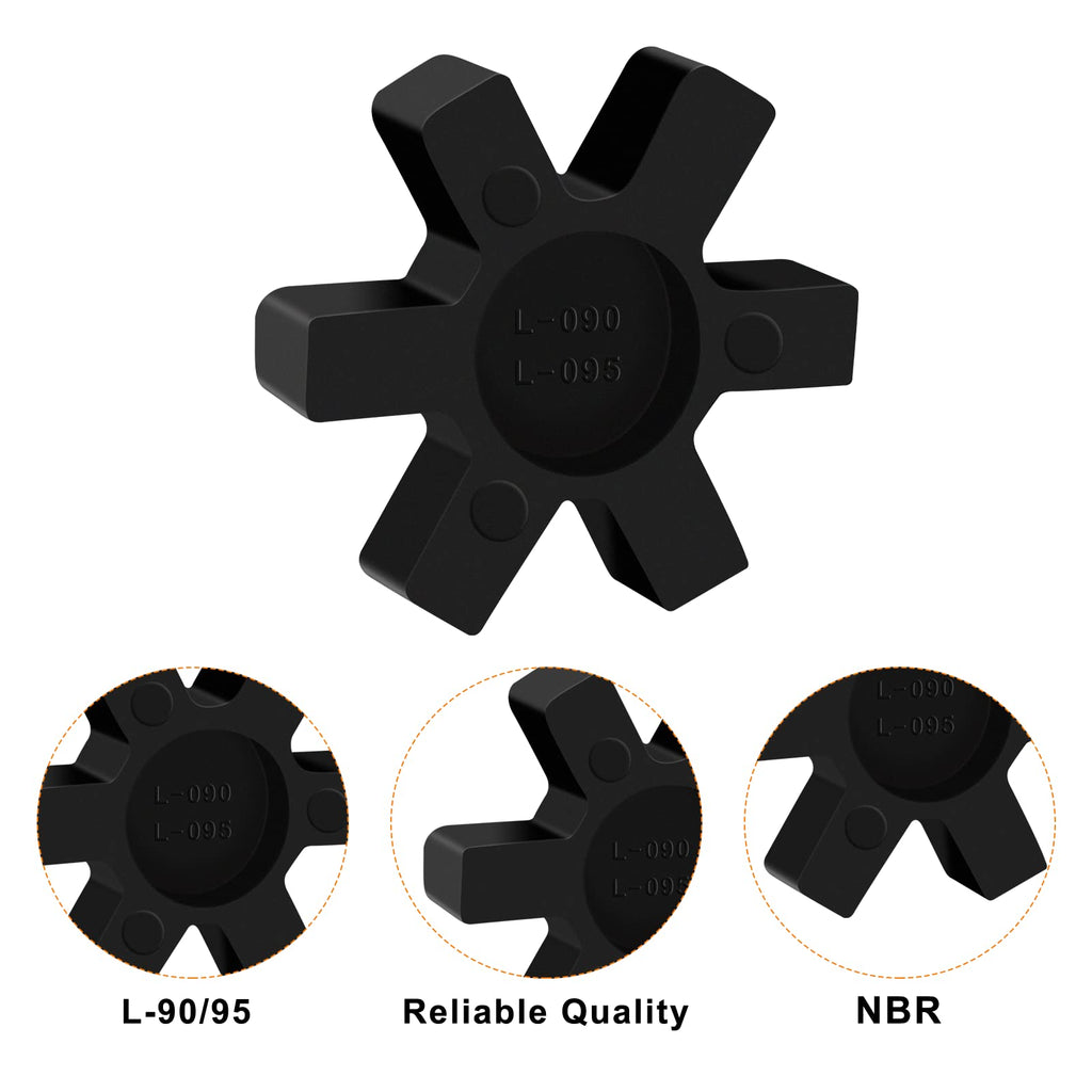 MingQiEven Spider Inserts for L Jaw Coupling, NBR Rubber 8-Pack Black