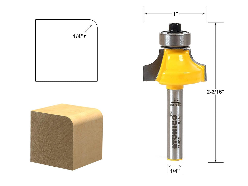 13162q 1/4-Inch Radius Round Over Edge Forming Router Bit 1/4-Inch Shank