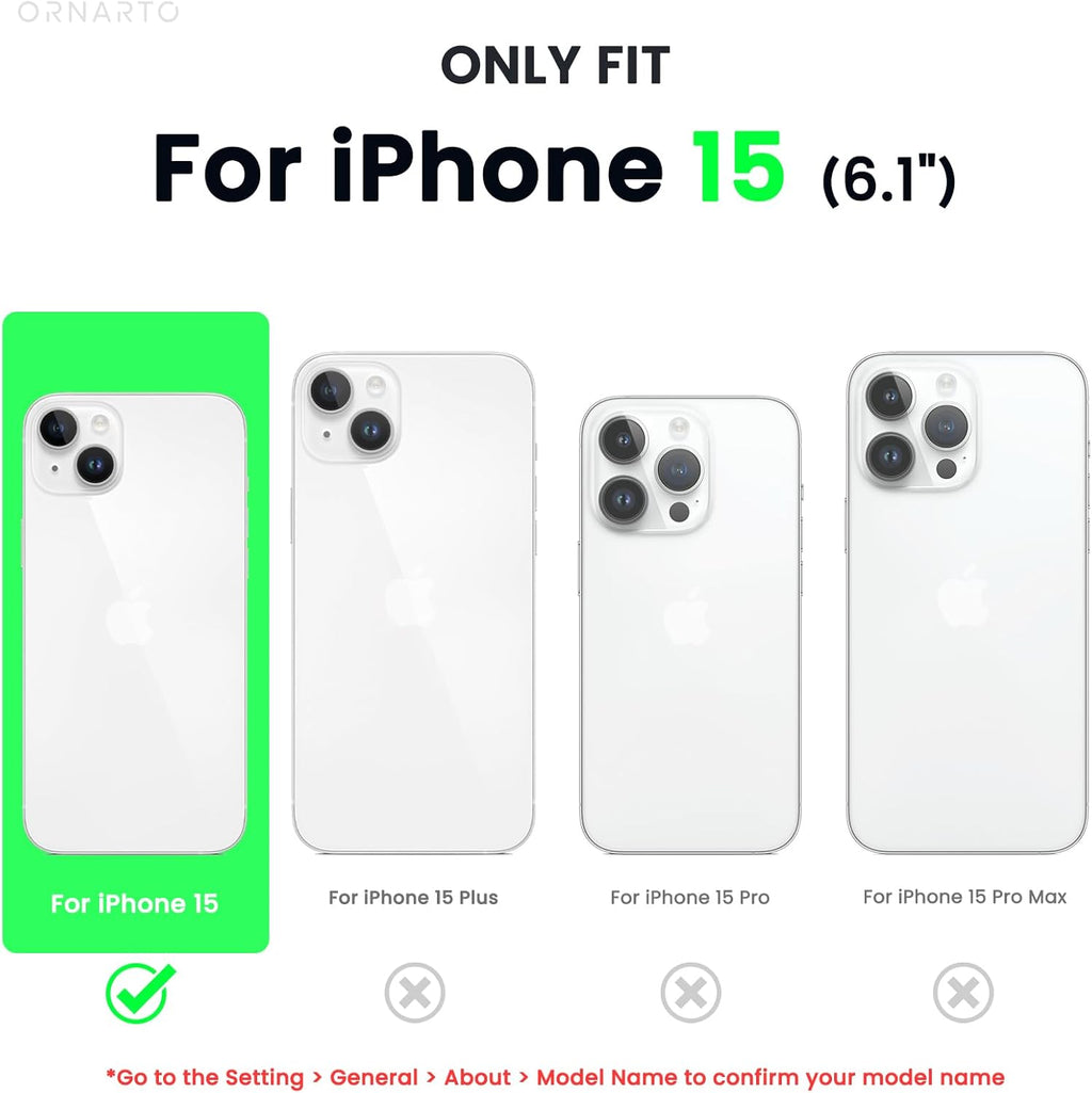 Compatible with iPhone 15 Case 6.1, Slim Liquid Silicone 3 Layers Full Covered Soft Gel Rubber Phone Case