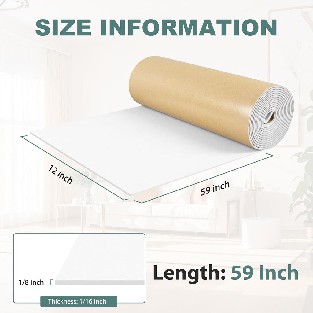 Neoprene Foam Padding with Adhesive Closed Cell Foam, White