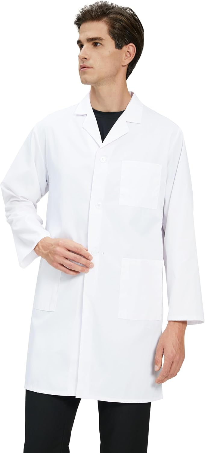 Lab Coat for Men, Medical Coat for Doctor Nurse Student Science