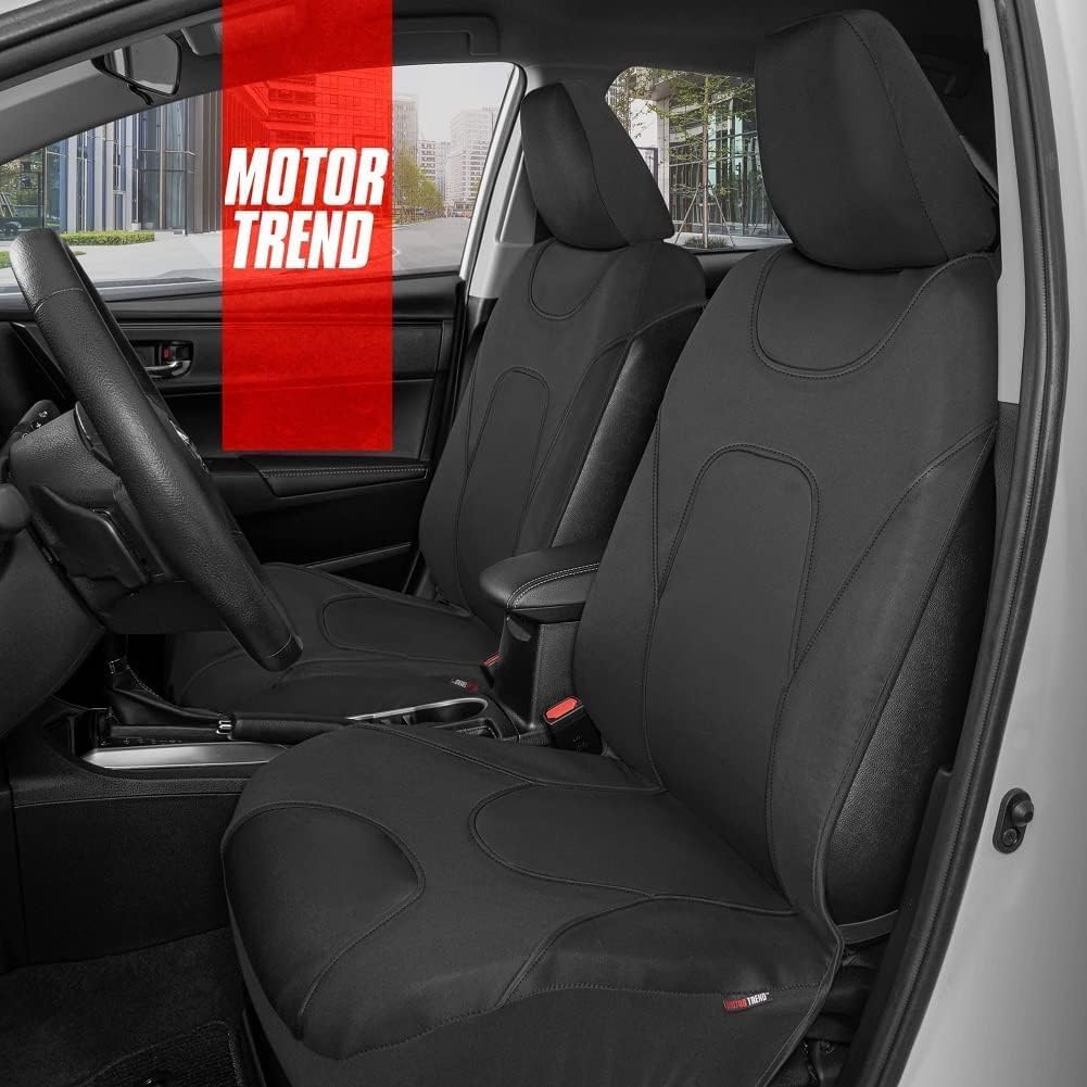 AquaShield Waterproof Front Seat Covers, Black Seat Covers for Cars – Neoprene Front Car Seats Cover, SUV Seat Covers
