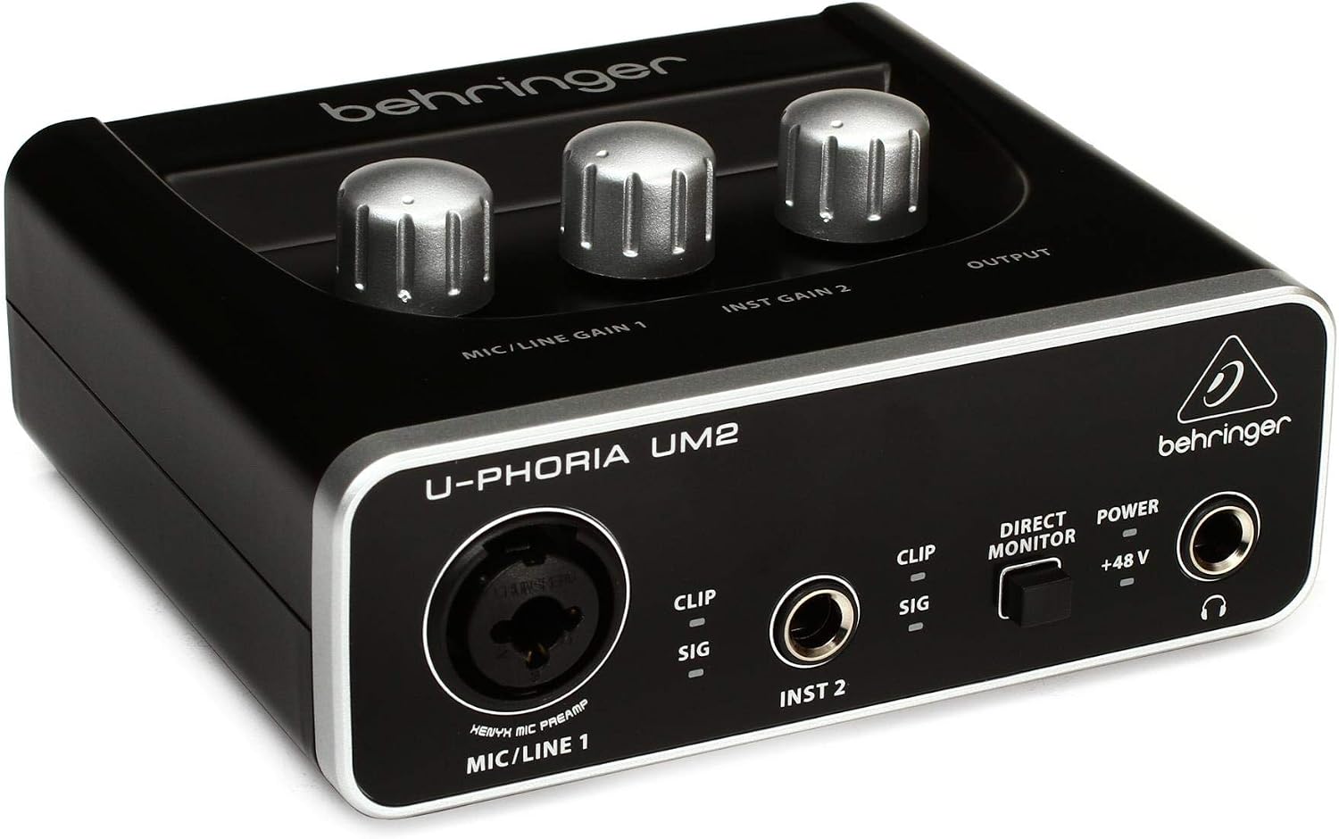 U-PHORIA UM2 Audiophile 2x2 USB Audio Interface with XENYX Mic Preamplifier | for Recording Microphones and