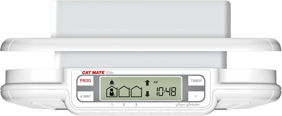 Elite Microchip Cat Flap with Digital Timer & LCD Display Bundle, Includes Pet Door (355) & Elite Wall Liner (308)