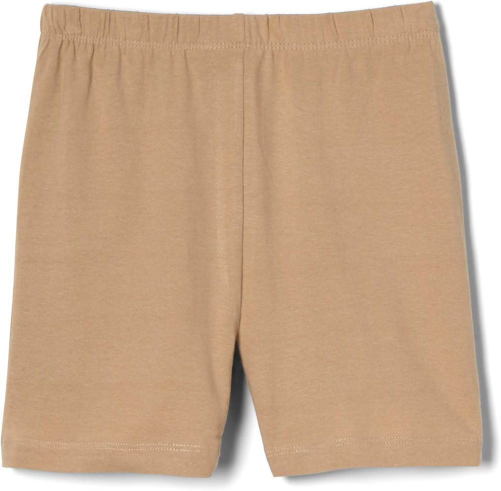 Girls' Stretch Kick Short Bike Shorts, Khaki, Large (10/12)