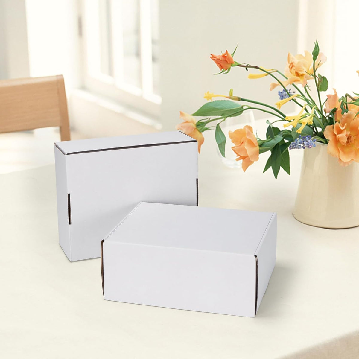 10x8x4 inches Shipping Boxes Set of 20, White Corrugated Cardboard Box Literature Mailer