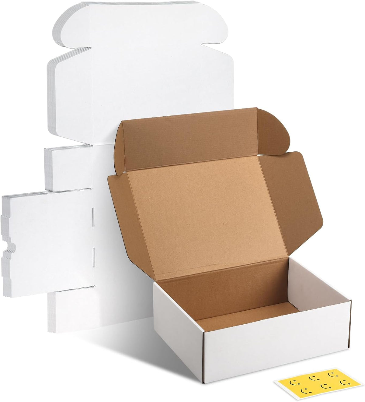 12x9x4 inches Shipping Boxes Set of 6, White Corrugated Cardboard Mailer Box for Packing, Mailing, Small Business