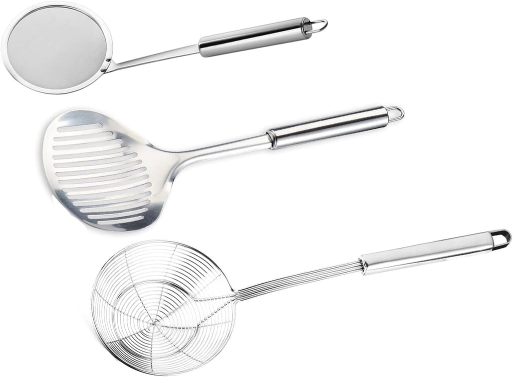Tenta tenta kitchen Solid Stainless Steel Spider Strainer Skimmer Ladle for Cooking and Frying, Kitchen Utensils Wire
