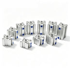 SDA Thin Pneumatic Air Cylinder, Double Acting, 5-100mm Stroke, 12-100mm Bore(Stroke 100mm,Bore 20mm)