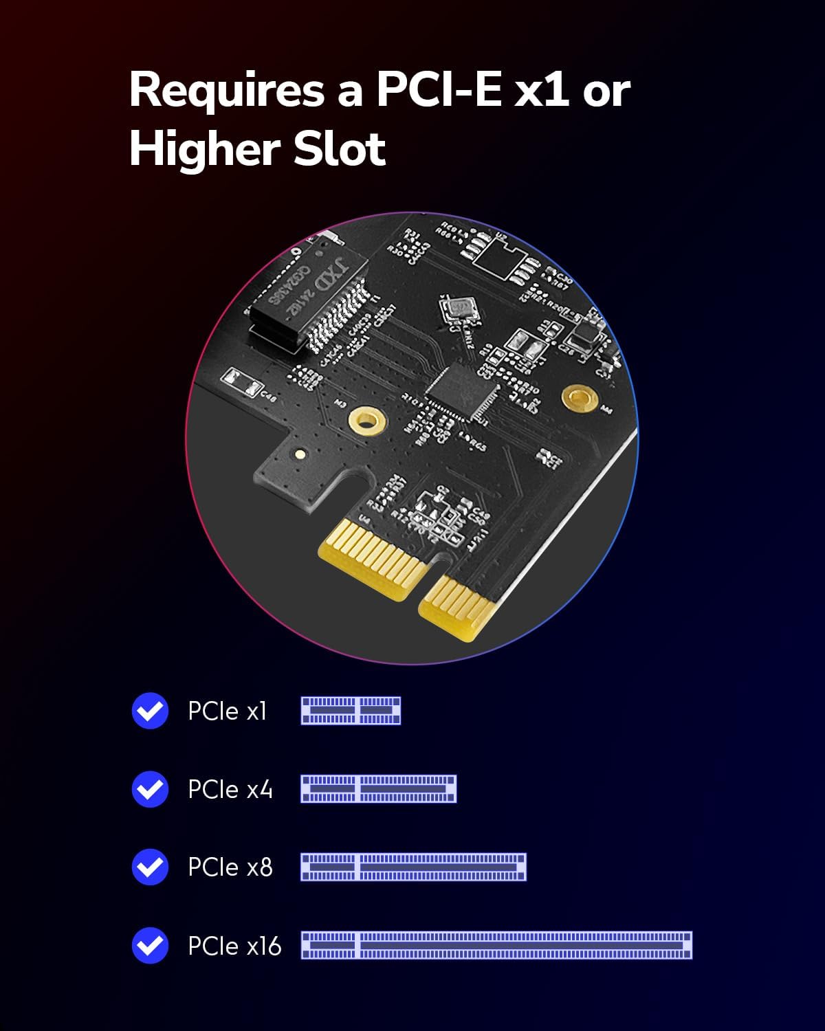 Cudy 2.5G PCIe Ethernet Network Card Low-Profile with WOL Support, PE25